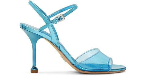 prada blue pvc heeled sandals|prada high heels sandals.